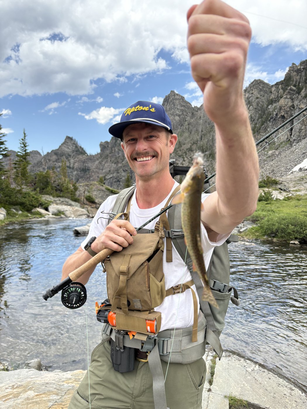 Erik fly fishing in the Montana backcountry